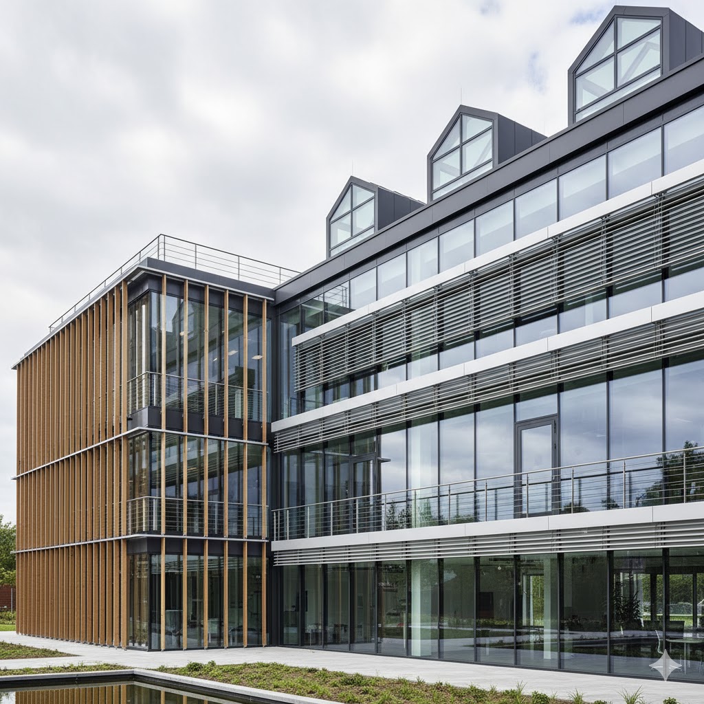 Railings, Skylights, Sun-breakers, Glass Walls, Partitions, and Louvers